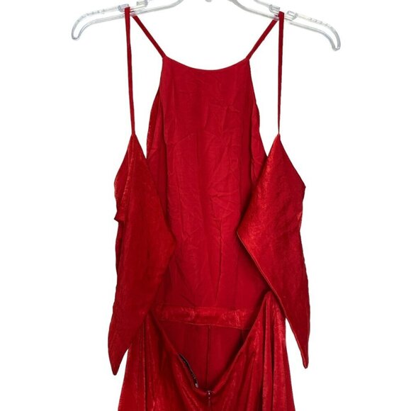 Zara  Red Jumpsuite Sleeveless Spaghetti Straps Tie Back Romper Medium - Picture 13 of 16